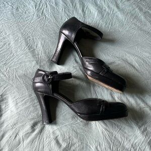 Vintage Versace Jeans Couture Leather Block Heels
